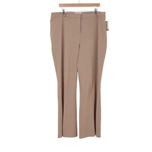 Covington Flare Pant Womens 18W Signature Fit Tan Stretch Trousers NEW